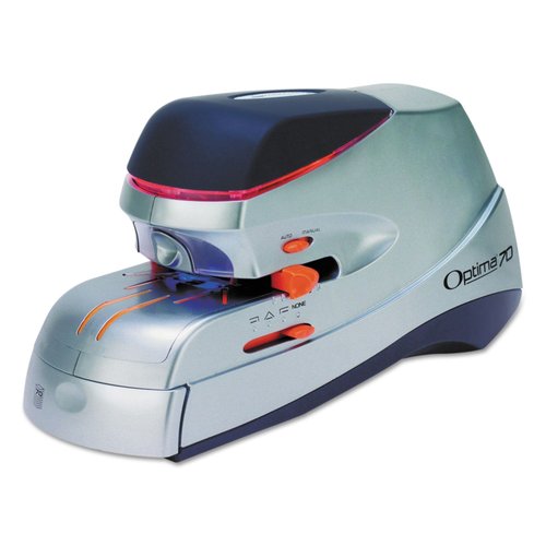S7048210 ACCO Optima 70 Electric Stapler, 70-Sheet Capacity, Black/Silver