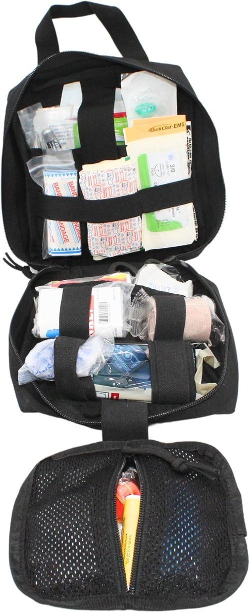 Luminary Advanced IFAK Trauma First Aid Kit - MOLLE Rip-Away Design with Quick Release Panel | Tactical Black