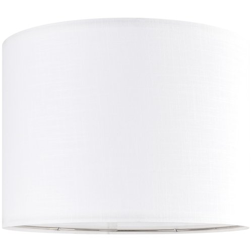 PIKOPIKO Set of 2 Pure White Linen Large Drum Lamp Shade 16" Top x 16" Bottom x 12" High (Spider) Contemporary Lamp Shades for Table Lamps & Bedside Lamps Replacement Lampshade In Hand Crafted