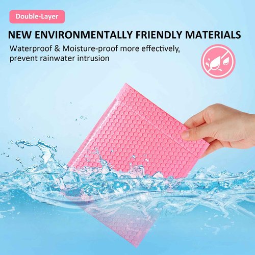Large Bubble Mailers 12x18'' 100 Pack and 24PCS Fragile Stickers Pink Thick Waterproof Padded Poly Envelopes Bubble Wrap Mailers Self Seal Shipping Bag for Small Business Shipping Envelope Mailers #5