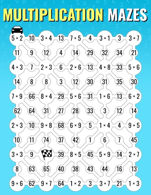Multiplication Mazes by [Brand Name] - Fun Math Drills to Master Multiplication Tables | For Kids & Adults