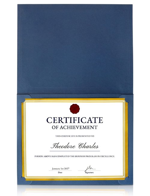 GNL Certificate Holders - 25 Packs Blue Diploma Holders, Certificate Covers with Gold Foil Border, for Letter Size 8.5 x 11 Certificate Paper, Award, Graduation, Documents