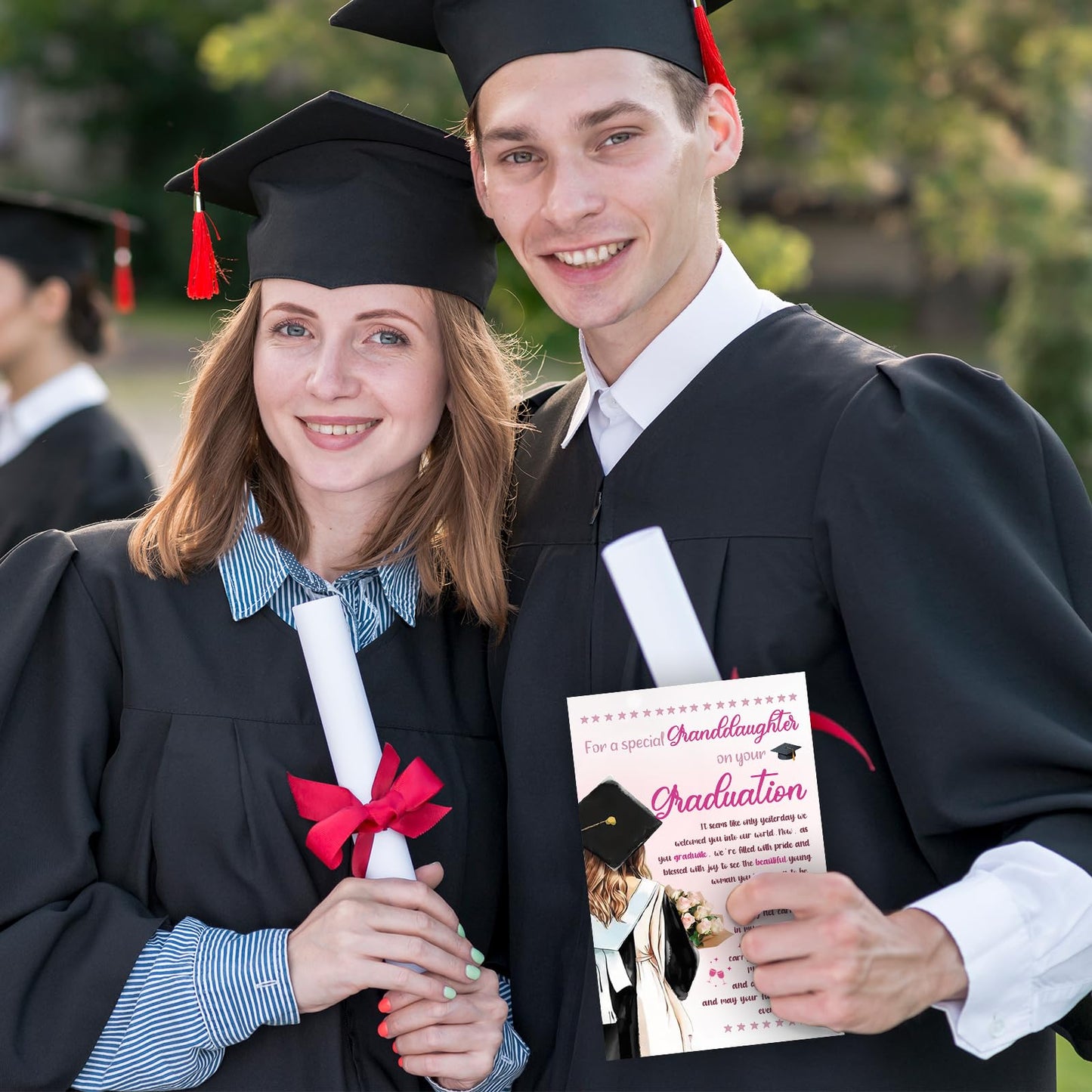 ATTLVV Graduation Gifts for Granddaughter,Granddaughter Graduation Card,8x5.3 Inches,Quick-Dry,Eco-Friendly