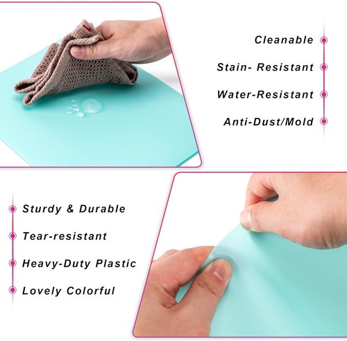 Aegero Plastic Folders - Durable 2-Pocket File Folders with Business Card Slot | 7 Pack, Sakura Pink
