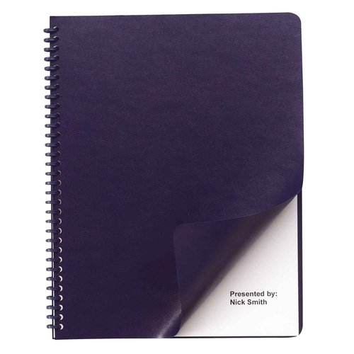 GBC Leather Look Premium Presentation Covers, Binding Covers, Non-Window, Rounded Corners, Navy, 200 Pieces Per Box (2000711)