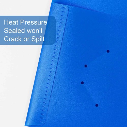 EEHZTSI 60-Pack Plastic Folders with Pockets,2-Pocket Poly Folders Holds 8-1/2" x 11" Paper for School/Office/Home, Blue