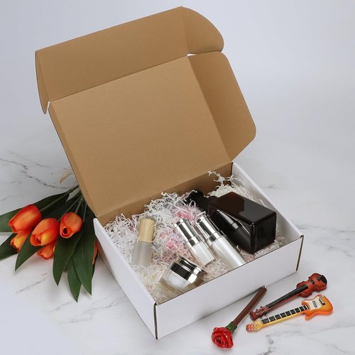 HORLIMER Shipping Boxes - 12x9x4 Inches White Corrugated Cardboard Mailer for Small Business