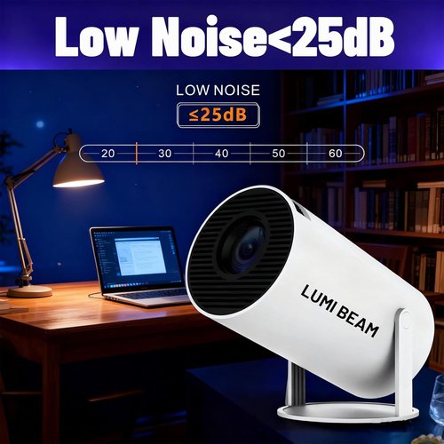 Lumi Beam Portable Mini Projector - 180° Rotation & Auto Keystone for Large-Screen Viewing