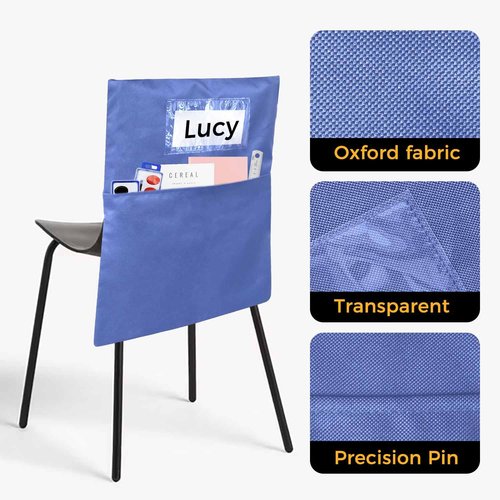 24 PCS Chair Pockets for Classrooms,19.5"x16.5" Seat Sacks for Classroom Chairs K-2,Classroom,School, and Home Seating Storage.