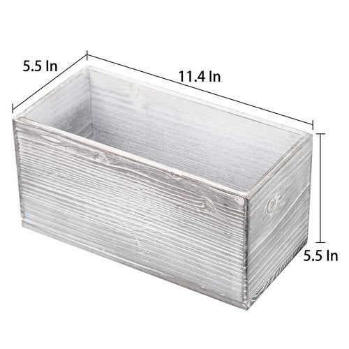 ExoLiry Rustic Gray Wood Mail Box Storage Holder File Organizer Tabletop Wooden Basket Letter Script Design Envelope Folder Decorative Container Desktop Home Office Entryway Bedroom Living Room