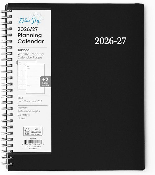 Blue Sky Academic Year Planner 2026-2027 | Weekly & Monthly Calendar, 7" x 9", Flexible Cover