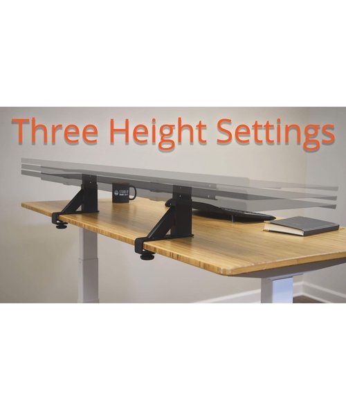 Stand Up Desk Store Clamp-On Adjustable Height Desk Shelf Monitor Stand (60" Wide)