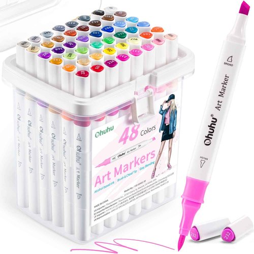 Ohuhu Acrylic Paint Markers 48 PCS & Alcohol Markers