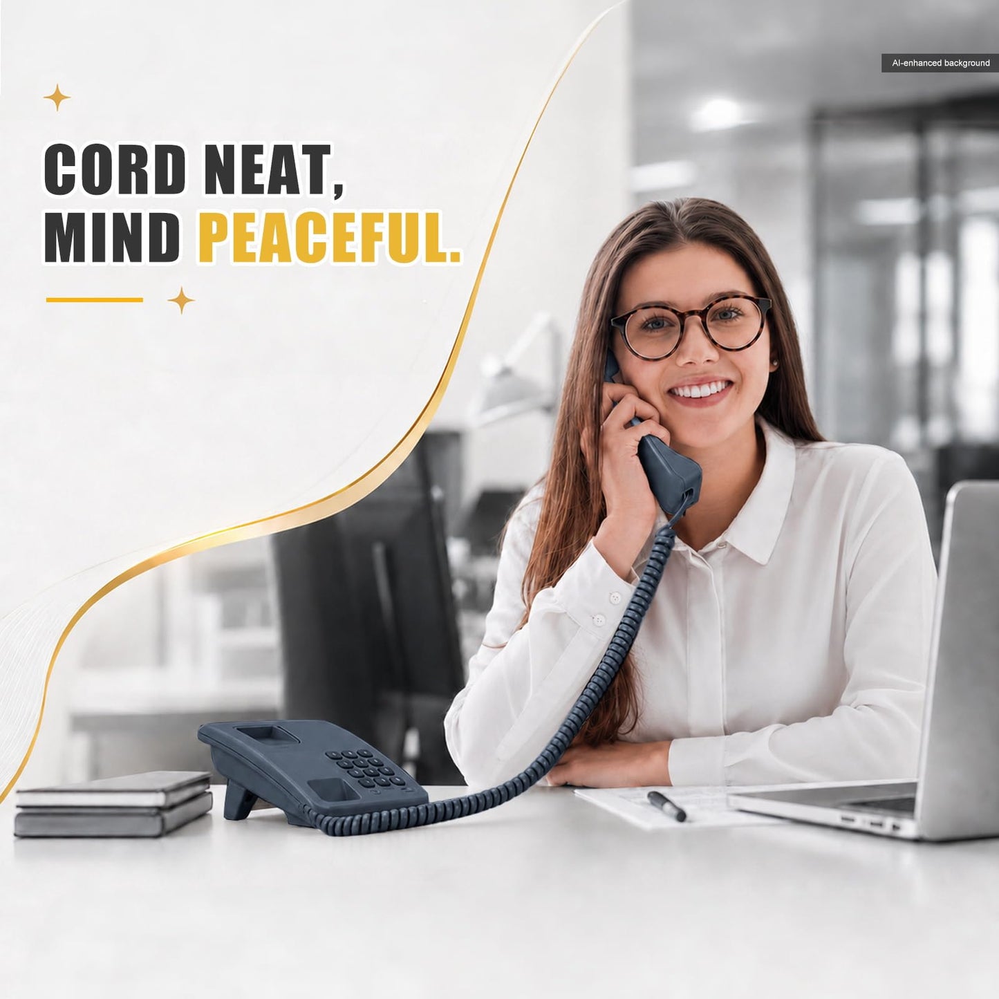 Comtrue Phone Cords for Landline, 2-Pack, Telephone Handset Cords