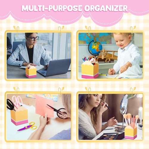 Sherr 6 Pcs Pencil Shaped Pen Holders for Classroom, Cute Acrylic Pencil Cups, Back to School Stationery Storage Organizers for School Office Supplies Teacher Desk Home Table Decor (Classic)
