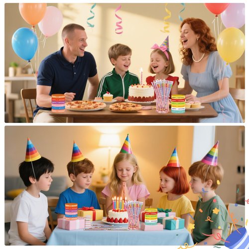 emzrivo 48 Pcs Happy Birthday Pencils Set 24 Happy Birthday Pencils for Students 24 Happy Birthday Silicone Bracelets Rubber Wristband Bulk Birthday Classroom Gifts (Modern)