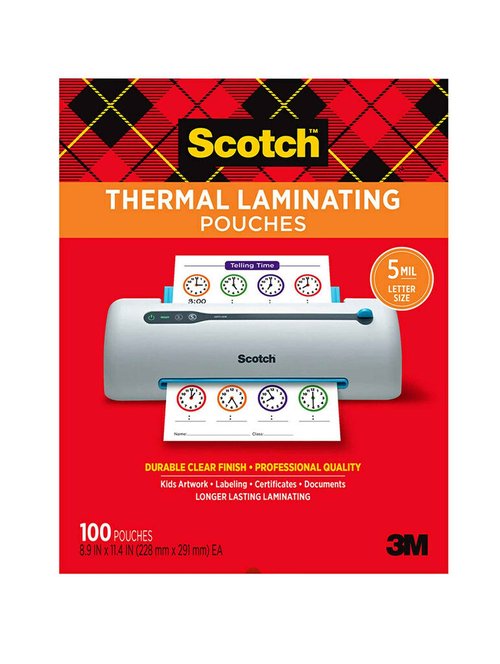 Scotch Thermal Laminating Pouches, 200- Count, 8.9 x 11.4'' & Thermal Laminating Pouches, 100-Pack, Clear & Thermal Laminator, 2 Roller System(TL901X)