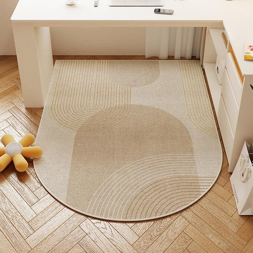 Office Chair Mat for Hardwood Floor, Medieval Style, Arched Chair Cushion, 31.5'' x 48'' Face Dining Room, Bedroom (Transition Curve - Arch, 80 * 120cm)