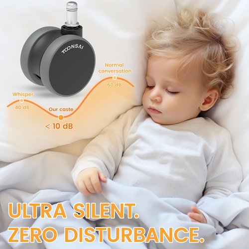 3 Inch Office Chair Wheels Replacement Rubber-Like Caster Wheel Set of 5 - Dual Wheel Heavy Duty 660LB, Quiet Smooth Rolling for Hardwood Floors & Carpet (Not for 1KEA Chairs)