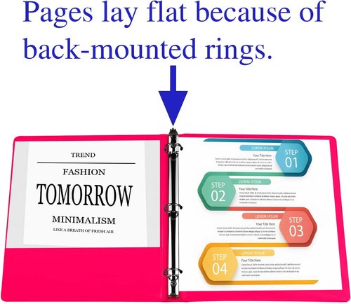 Customizable Clearview 3 Ring Binders by [Brand Name] - 1 Inch, 6 Pack in Pink, Blue, Green, Purple, Gray & Orange