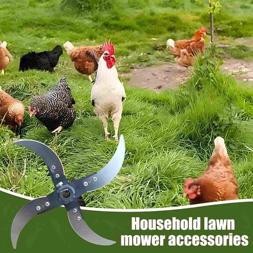 Household Farming Grass Shredder Knife Blades,Adjustable Diameter Vegetable Shredder Set with 12 Mounting Holes,Heavy-Duty Stainless Steel Improved Chopping Efficiency for Grass and Vegetables (C)