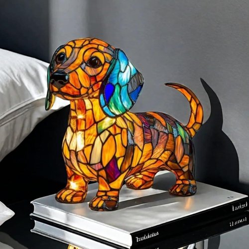 Dachshund Night Light - Cute Dog Theme LED Art Lamp with Warm Ambient Light, Beautiful Gift for Dog Lovers, Bedside/Desk/Nursery Decoration with Warm Ambient Light (Dachshund) (Dachshund Lamp)