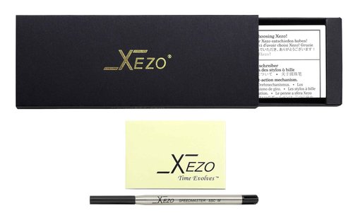 Xezo Speed Master Twist Action Medium Ballpoint Pen. Matte Sky Blue with Pāua Abalone Sea Shell. Chrome Plated. Lightweight Brass Body. No Two Alike. Etched With a Serial Number