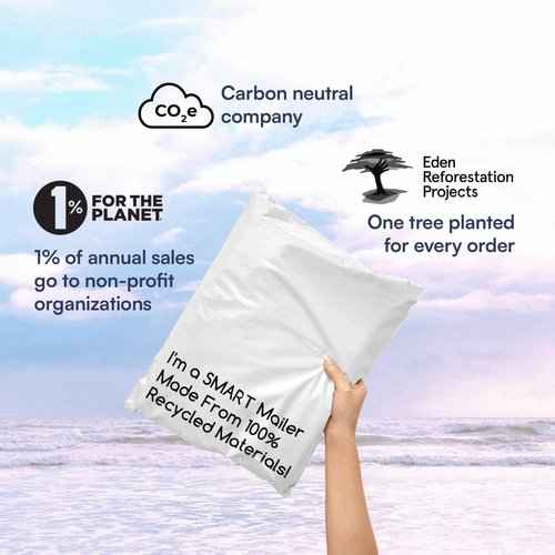 100 Count, 12x15.5 inch Eco Friendly Poly Mailers 100% Recycled Packaging Envelopes Supplies Mailing Bags 2.5 Mil Thick - SMART Mailer