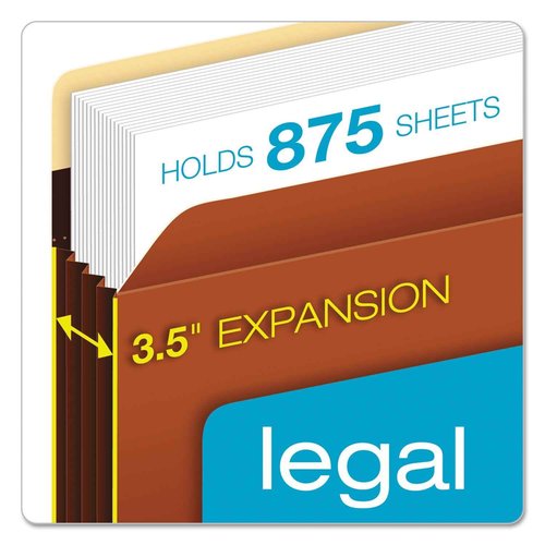 Tops Globe-Weis/Pendaflex Accordion File Pockets, 3.5 Inch Expansion, Legal Size, 25 Pockets Per Box, Brown (C1526EHD)
