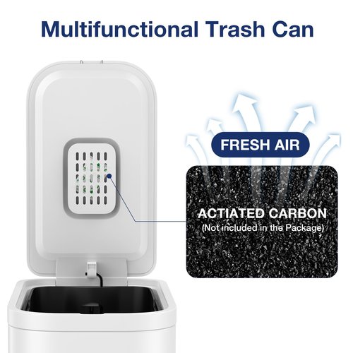 BETHEBEST Bathroom Trash Can with Lid,Soft Close,Step Pedal,4 Gallon/15Liter Small Gargebe Can with Removable Inner Bucket,Stainless Steel Trash Can for Bathroom,Office,Bedroom(White)