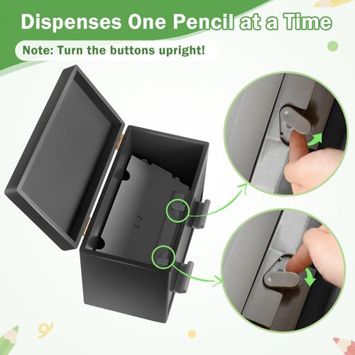 Aigybobo Pencil Dispenser for Classroom, Wooden Pencil Holder for Desk, Teacher Must Haves for Organization and Storage, Pencils Straw Dispenser for Classroom Office Kitchen Restaurant (Black)