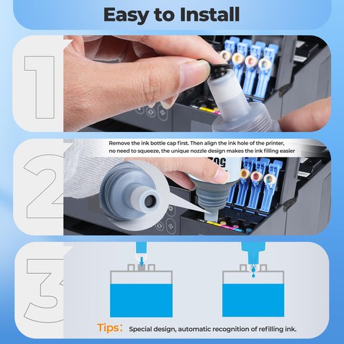 502 Ink Refill Bottles ET-2850 ET-3850 ET-15000 ET-4850 4 Pack 502 Ink Compatible with ET 2850 ET 3850 ET 15000 ET2850 ET3850 ET-3843 ET-2980 ET-4760 ET-2760 ET-3830 ET-2750 3750 4750 Printer Ink 502