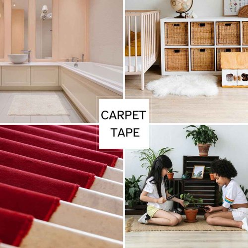 Klick Industrial Polyken 105C/NAT236 Multi-Purpose Double Coated Carpet Tape, 36 yd. Length x 3" Width, Natural