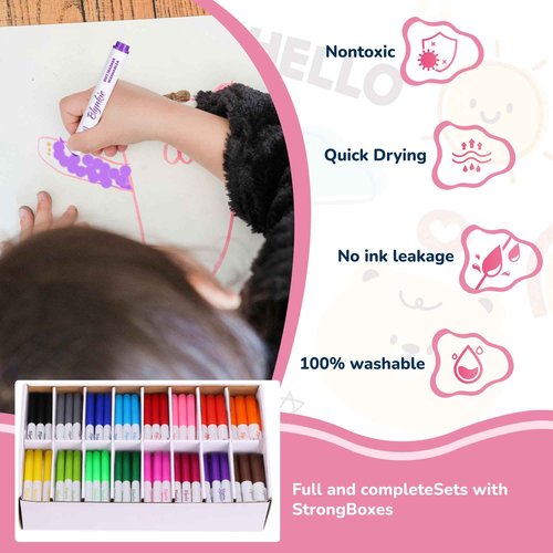 Blynkie Washable Dot Markers Bulk, Pack of 320 with 16 Vibrant Colors, Shimmer Bingo Paint Daubers Supplies for Toddlers Preschool Student, Painting Art and Crafts, Non Toxic Water-Based