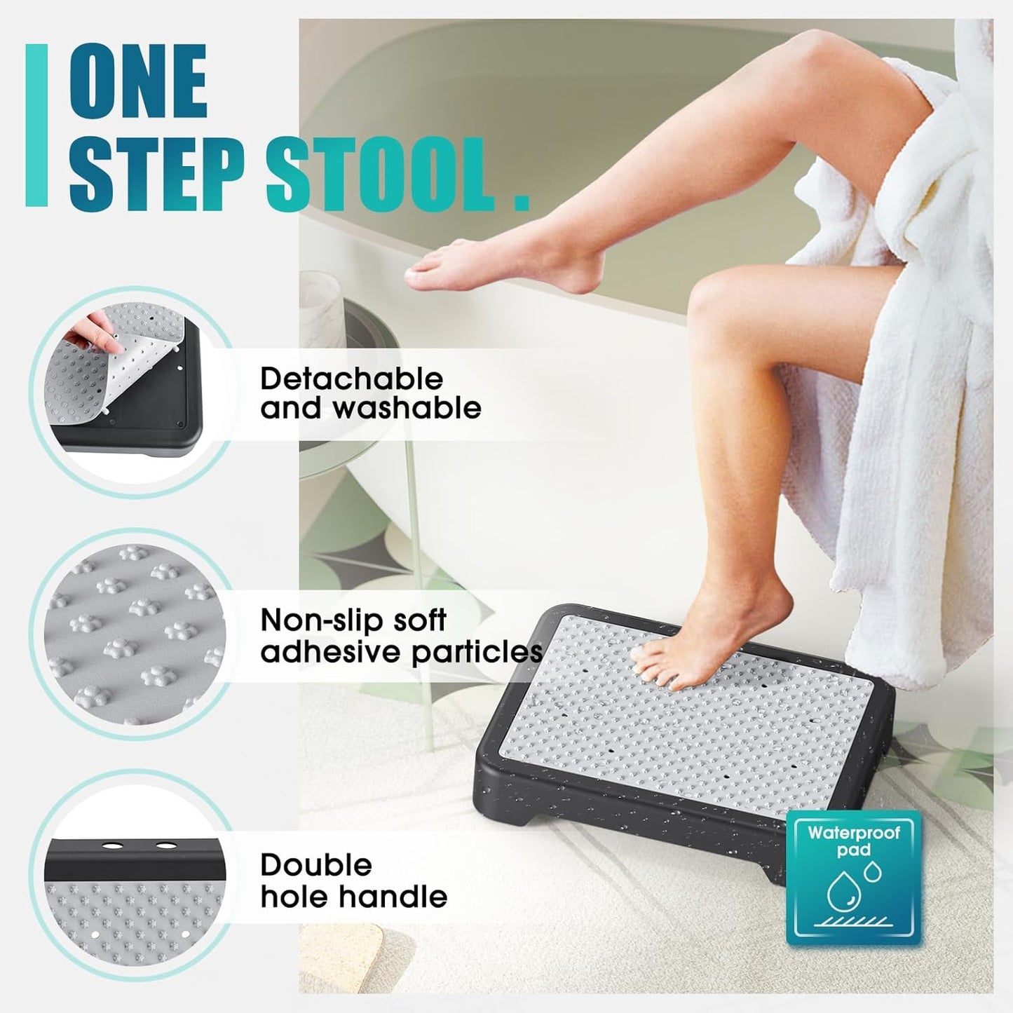 Skiennix Storage Cart & Step Stool - Versatile 2-in-1 Design for Easy Organization | Compact Size