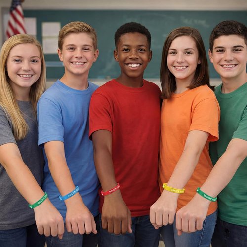 Cunno 100 Pcs Silicone Wristbands - Multicolor Honor Roll Rewards Bracelets for Unisex Gifts
