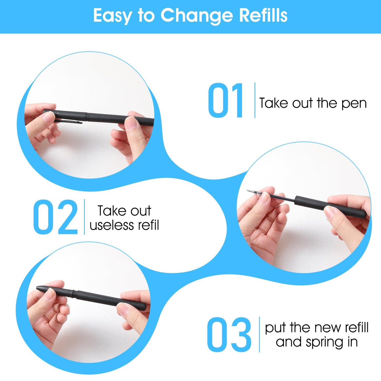 Heclia 72 PCS Magical Pens & Refills for Grooved Handwriting Workbooks 60 Disappearing Ink Pens with 6 Pen Shells & 6 Grips Reusable Writing Practice for Kids 3-12 Writing Train Handwriting Practice