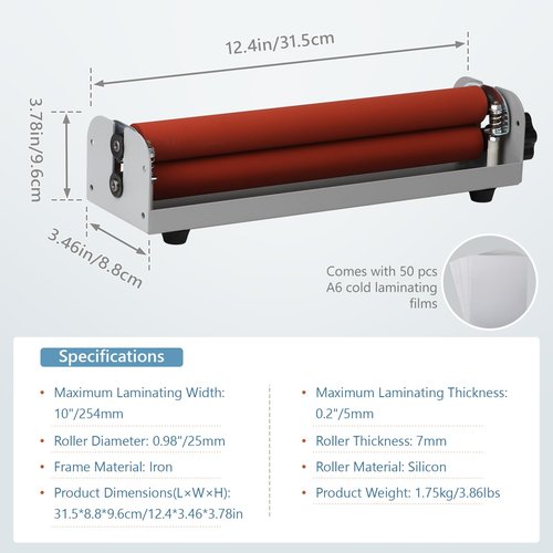 Oztwel Manual Cold Laminator, 12 Inch A4 Laminating Machine - Cold Press Laminator