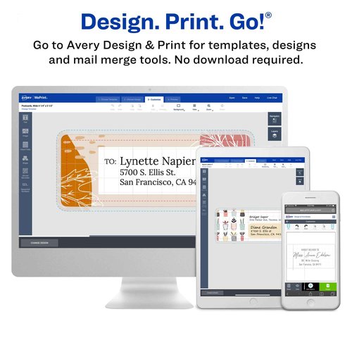 Avery Waterproof Printable Shipping Labels with Sure Feed, 5.5" x 8.5", White, 100 Blank Mailing Labels (5526)