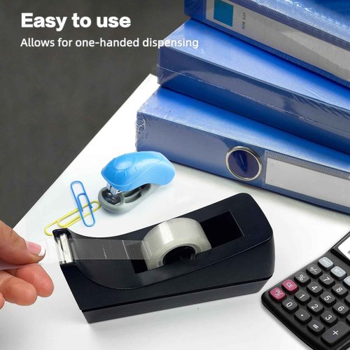 Ayearparty 10 Pack Desktop Tape Dispenser Bulk Black Tape Roll Dispenser Non Skid Base Desk Tape Holder for Office School Home (Tape Not Included)