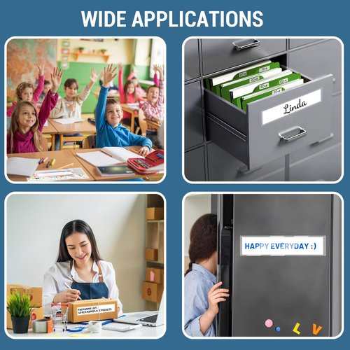 40 PCS Nameplate Pocket, 14.9" x 4.7" Adhesive Desk Name Tag Sleeves Easy Remove Nameplates Holder, Thicken Clear Scratch Proof Name Tag Pockets for Classroom Desk