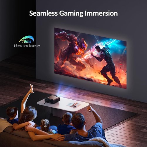 NexiGo PJ40 Projector - WiFi & Bluetooth, Native 1080P, 4K Supported, Ideal for Outdoor Movies & Home Theater