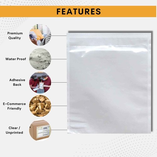 500 Pack 6"x9" Shipping Label Sleeves – Clear Self-Adhesive Packing Slip Pouches, Waterproof Packing List Envelopes – Ideal for Shipping Documents, Mailing Labels, Invoices & Packing Slips