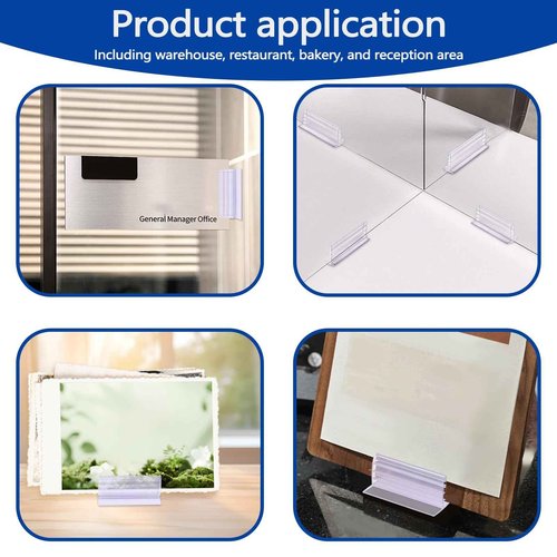 Fulmoon 100 Pcs Sign Holder, Adhesive Base Sign Holders Multiple Uses for Counters, Warehouses, Base Holders with Strong Adhesive (1.6 * 3in)