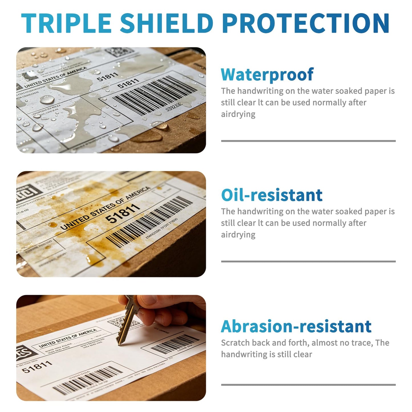 9527 Product 4x6 Blank Direct Thermal Shipping Labels for Zebra 2844 Zp-450 Zp-500 Zp-505 Direct Thermal Labels Printers, Eltron Printer, 250 Labels per Roll,Total 6 Rolls 1500 Labels