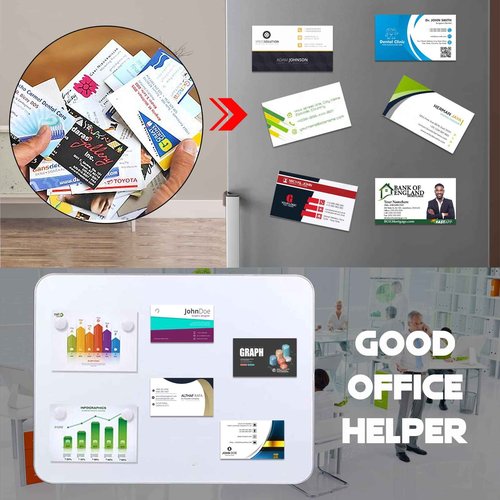 Business Card Magnets with Adhesive Backings 3.5X2" Pack of 500PCS.Self Adhesive Anisotropic Magnetic Tape,Peel and Stick Magnetic Name Cards,Bulk Package and Wellcost