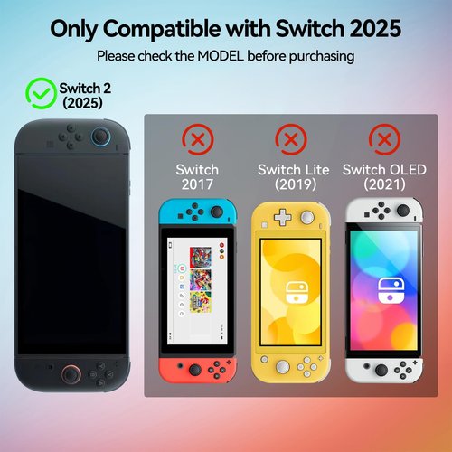 GeekShare Protective Shell Compatible with Switch 2, Kawaii Cartoon Dockable Case for Switch 2, Anti-Scratch and Shock-Absorption Design Cover Skin - Bunny Garden