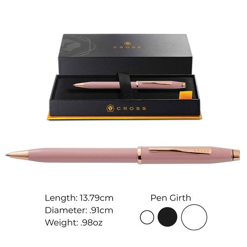 Cross Century II Smoky Pink with Rose Gold Plated Appointments Ballpoint Pen