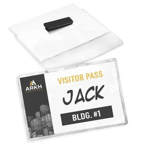 Avery Customizable Name Badges, Magnet Style, 3" x 4", Clear Name Tag Holders, White Laser/Inkjet Printable Inserts, 48 Total (8781)