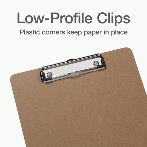 Oxford Brown Clipboards - Durable Metal Clip with Plastic Corners | 12.5" x 9" | 6 Pack